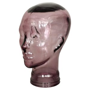 Vintage Mid-Century German Modern Pink Glass Head, 1970s