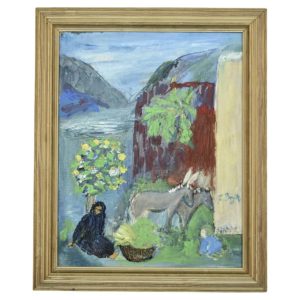 Frideborg Bryth, Oil on Board, 1950s, Framed