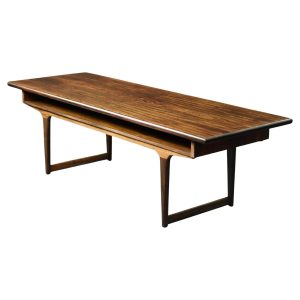 Vintage Mid-Century Modern Danish Rosewood Coffee Table with Shelf, 1960s