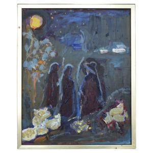 Frideborg Bryth, Herdar, Oil on Canvas, 1950s, Framed
