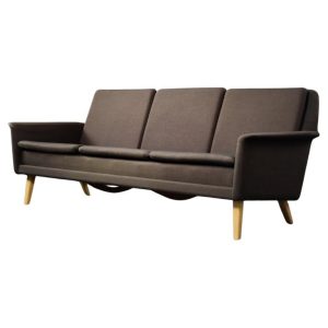 Vintage Mid-Century Danish Modern Brown 3-Seater Sofa by Folke Ohlsson for Fritz Hansen, 1960s