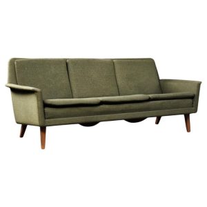 Vintage Mid-Century Danish Modern Green 3-Seater Sofa by Folke Ohlsson for Fritz Hansen, 1960s