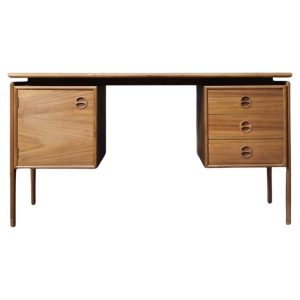Vintage Mid-Century Danish Modern Brown Teak Desk by Arne Vodder for GV Møbler, 1960s