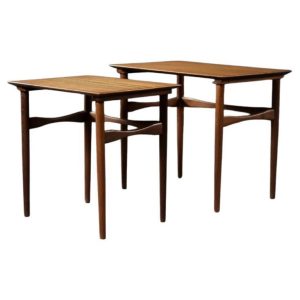 Vintage Mid-Century Danish Modern Teak Nesting Tables, 1960s, Set of 2