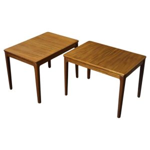 Vintage Mid-Century Scandinavian Modern Brown Teak Side Tables by Albert Larsson for Alberts Tibro, 1960s, Set of 2