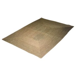 Vintage Indian Brown Flatwoven Jute Rug, 1970s