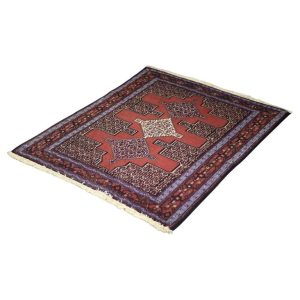 Vintage Hand-Woven Middle Eastern Oriental Senneh Rug, 1960s