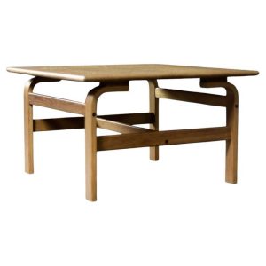 Vintage Mid-Century Scandinavian Modern Low Brown Oak Coffee Table by Karl-Erik Ekselius for JOC Vetlanda, 1960s