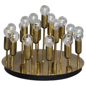 Vintage Atomic Mid-Century German Modern Brass Ceiling Lamp or Wall Sconce for 19 Bulbs from Cosack Leuchten, 1960s