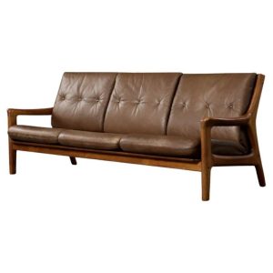 Vintage Mid-Century Danish Modern 3-Seater Brown Leather Sofa by Georg Thams from A/S Vejen Polstermøbelfabrik, 1960s