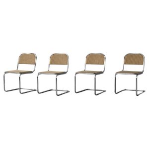 Vintage Mid-Century German Modern Cantilever Dining Chairs, 1960s, Set of 4