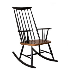 Vintage Mid-Century Finnish Modern Wooden Rocking Chair by Ilmari Tapiovaara for Asko, 1960s