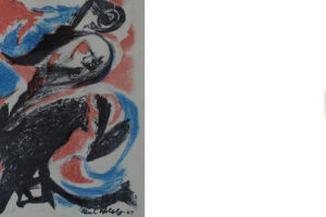 Litografia kolorowa – Paul Holsby – Bergets röda – 1963