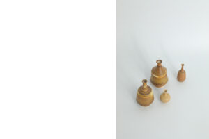 Komplet 4 brązowych wazonów ceramicznych – proj. Gunnar Borg dla Höganäs Keramik – Szwecja – lata 60