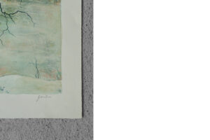 Litografia na tkanym papierze – Bernard Gantner – Lac Hivernal Aux Voges – lata 70
