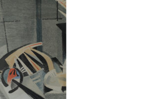 Kolorowa litografia – Jürgen Von Konow – Window view, Söndrum – 1958