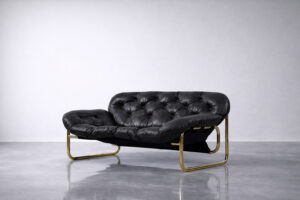 Skórzana sofa – proj. John-Bertil Häggström dla Swed-Form – Szwecja – lata 70