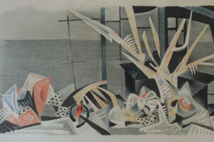Kolorowa litografia – Jürgen Von Konow – Window view, Söndrum – 1958