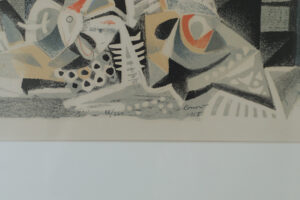 Kolorowa litografia – Jürgen Von Konow – Window view, Söndrum – 1958