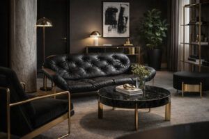 Skórzana sofa – proj. John-Bertil Häggström dla Swed-Form – Szwecja – lata 70