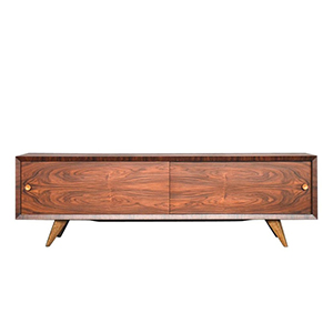 Niski sideboard palisandrowo-orzechowy – Szwecja – lata 70