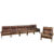 Brutalistyczna skórzana sofa modułowa + fotel – Holandia – lata 50