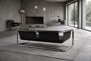 Brutalistyczna sofa skórzana – lata 50
