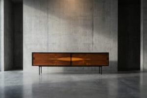 Minimalistyczny sideboard orzechowy – Niderlandy – lata 60