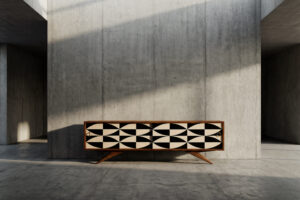 Skandynawski sideboard z malaturą – Skandynawia – lata 60