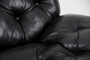Skórzana sofa – proj. John-Bertil Häggström dla Swed-Form – Szwecja – lata 70