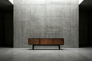 Sideboard z drewna egzotycznego z szufladami – Dania – lata 70