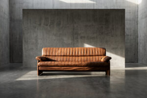 Czteroosobowa sofa skórzana – Niemcy – lata 70
