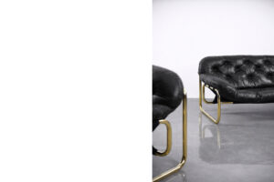 Skórzana sofa – proj. John-Bertil Häggström dla Swed-Form – Szwecja – lata 70