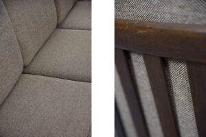 Komplet wypoczynkowy sofa + fotel GE-530 – proj. Hans J. Wegner dla Getama – Dania – lata 60