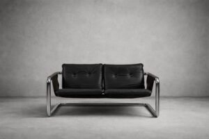 Brutalistyczna sofa skórzana – lata 50