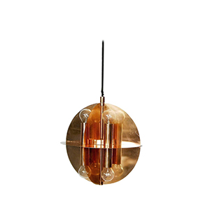 Miedziana lampa wisząca – Skandynawia – lata 70
