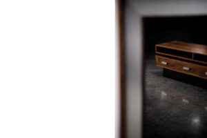 Palisandrowa konsola z lustrem Ambassador – Fröseke Nybrofabriken Ab – Szwecja – lata 60