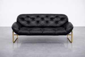 Skórzana sofa – proj. John-Bertil Häggström dla Swed-Form – Szwecja – lata 70