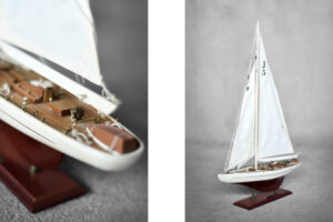Drewniany model jachtu J-Class Ranger J5 – Skandynawia – lata 60