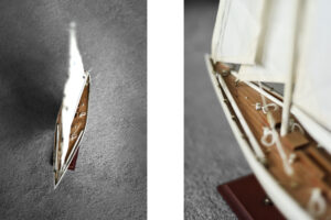 Drewniany model jachtu J-Class Ranger J5 – Skandynawia – lata 60
