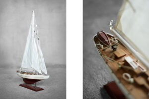 Drewniany model jachtu J-Class Ranger J5 – Skandynawia – lata 60