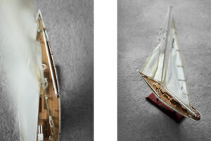Drewniany model jachtu J-Class Ranger J5 – Skandynawia – lata 60