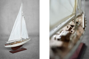 Drewniany model jachtu J-Class Ranger J5 – Skandynawia – lata 60