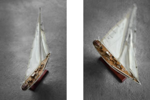 Drewniany model jachtu J-Class Ranger J5 – Skandynawia – lata 60