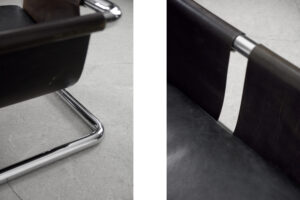 Brutalistyczna sofa skórzana – lata 50