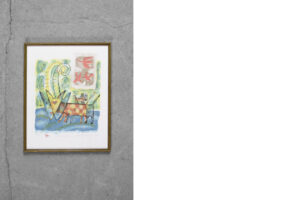 Kolorowa litografia – Aino Myllykangas – Heaven the dog – 1993