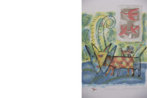 Kolorowa litografia – Aino Myllykangas – Heaven the dog – 1993