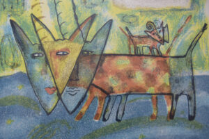Kolorowa litografia – Aino Myllykangas – Heaven the dog – 1993