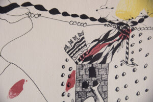 Kolorowa litografia – Carl Fredrik Reuterswärd – Abrakadabra – lata 90