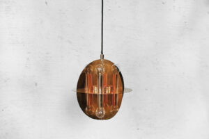 Miedziana lampa wisząca – Skandynawia – lata 70